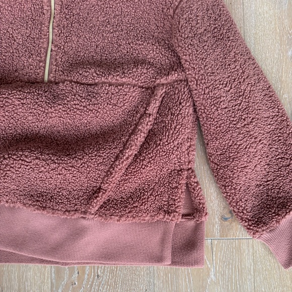 JoyLab Sherpa Mauve Pink Quarter-Zip Fleece Pullover. Size Medium. - Picture 5 of 7